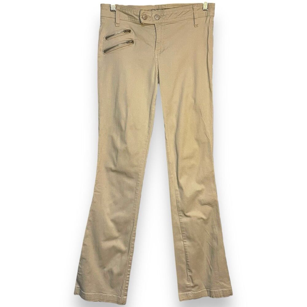 Paris Blues Soulmate Khaki Pants Women's 11 Juniors Brown Y2K Zipper Casual Work